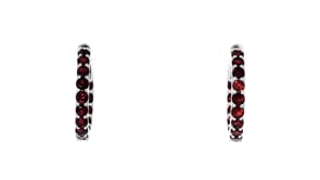 2.50 ct. t.w. Garnet Inside-Outside Hoop Earrings in Sterling Silver