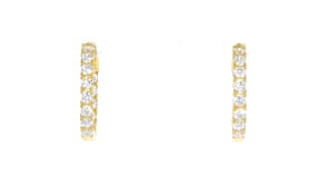 3.00 ct. t.w. CZ Inside-Outside Hoop Earrings in 14kt Gold Over Sterling