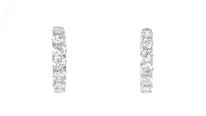 10.00 ct. t.w. CZ Inside-Outside Hoop Earrings in Sterling Silver