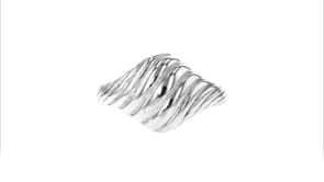 Sterling Silver Graduated Shrimp Ring