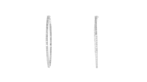 1.00 ct. t.w. Diamond Inside-Outside Hoop Earrings in Sterling Silver