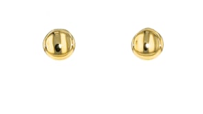 Italian 14kt Yellow Gold Concave Disc Stud Earrings