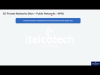 What is 5G Private Networks (Non – Public Networks –NPN) ?