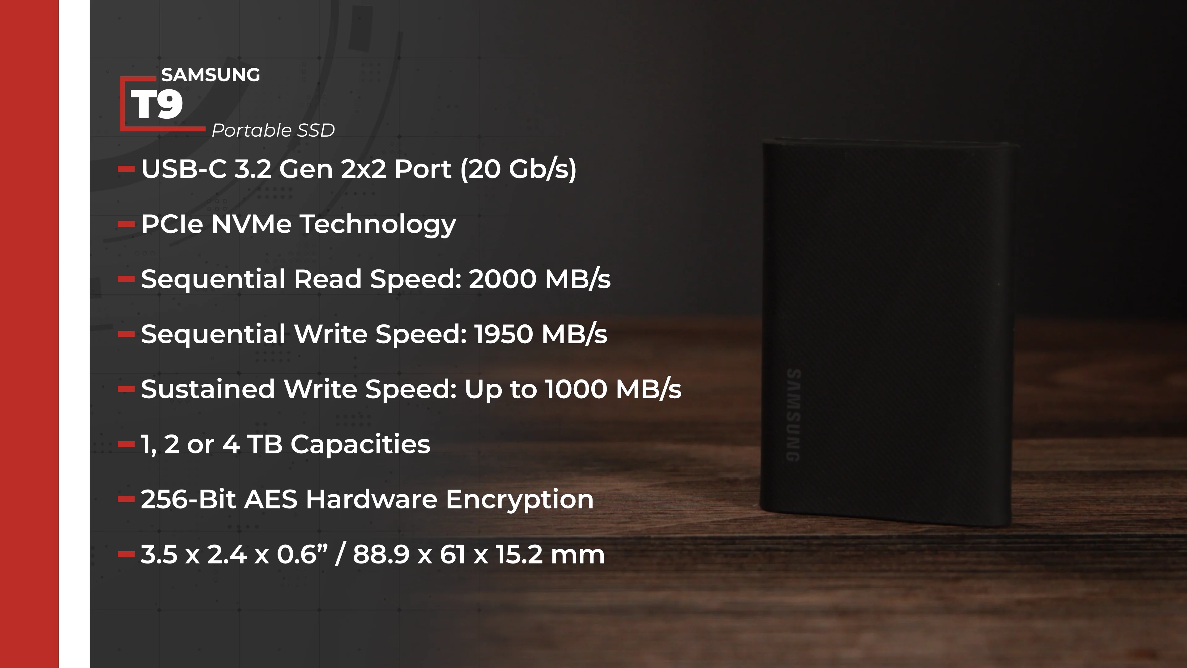 Samsung 1TB T9 Portable SSD (Black) MU-PG1T0B/AM B&H Photo Video Samsung 1TB T9 Portable SSD (Black) MU-PG1T0B/AM B&H Photo Video