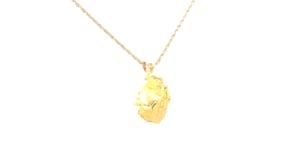 24K Yellow Gold Nugget with 18K Yellow Gold Chain - Consignment Jewelry ...