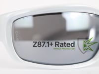 Crossfire Infinity Polycarbonate and Rubber Shiny Black Safety Glass with Silver Mirror Lens RAD263 at Pollardwater