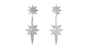 50 ct. t.w. Diamond Starburst Drop Earrings in Sterling Silver