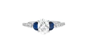 1.21 ct. t.w. Lab-Grown Diamond Ring with .30 ct. t.w. Sapphires in 14kt White Gold