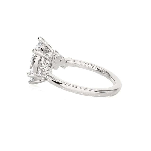 1.00 Karat Solitär-Cluster-Ring aus Weißgold mit Marquise Labordiamant