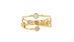 25 ct. t.w. Diamond Crisscross Ring in 18kt Gold Over Sterling