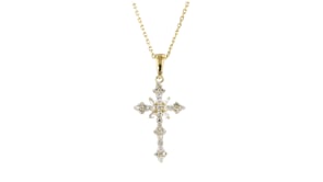25 ct. t.w. Diamond Cross Pendant Necklace in 18kt Gold Over Sterling