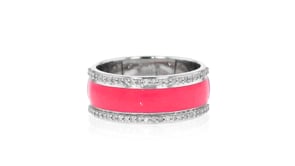30 ct. t.w. Diamond and Pink Enamel Ring in Sterling Silver