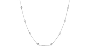 1.00 ct. t.w. Bezel-Set Diamond Station Necklace in 14kt White Gold
