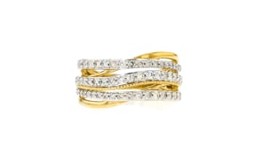 75 ct. t.w. Diamond Highway Ring in 18kt Gold Over Sterling