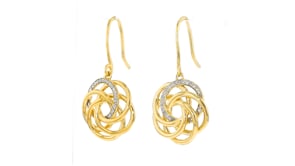 10 ct. t.w. Diamond Interlocking-Circle Drop Earrings in 18kt Gold Over Sterling