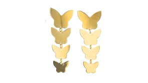 Italian 18kt Gold Over Sterling Butterfly Drop Earrings