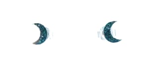 11 ct. t.w. Blue Diamond Moon Stud Earrings in Sterling Silver