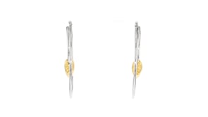 Two-Tone Sterling Silver Seashell Double-Hoop Earrings