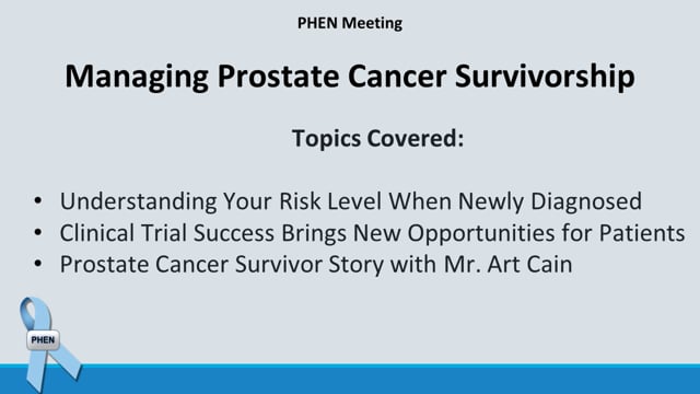 Managing Prostate Cancer Survivorship – PHENTV.com