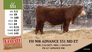 Lot #331 - FH 908 ADVANCE 331 MD ET