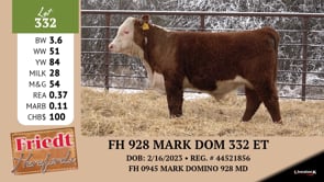 Lot #332 - FH 928 MARK DOM 332 ET