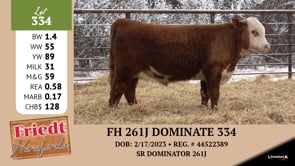 Lot #334 - FH 261J DOMINATE 334