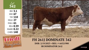 Lot #342 - FH 261J DOMINATE 342