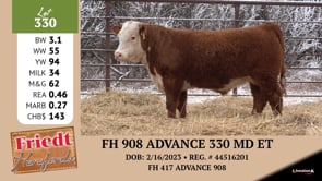 Lot #330 - FH 908 ADVANCE 330 MD ET