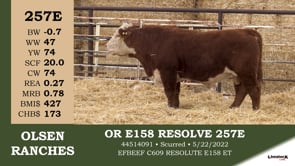 Lot #257E - OR E158 RESOLVE 257E