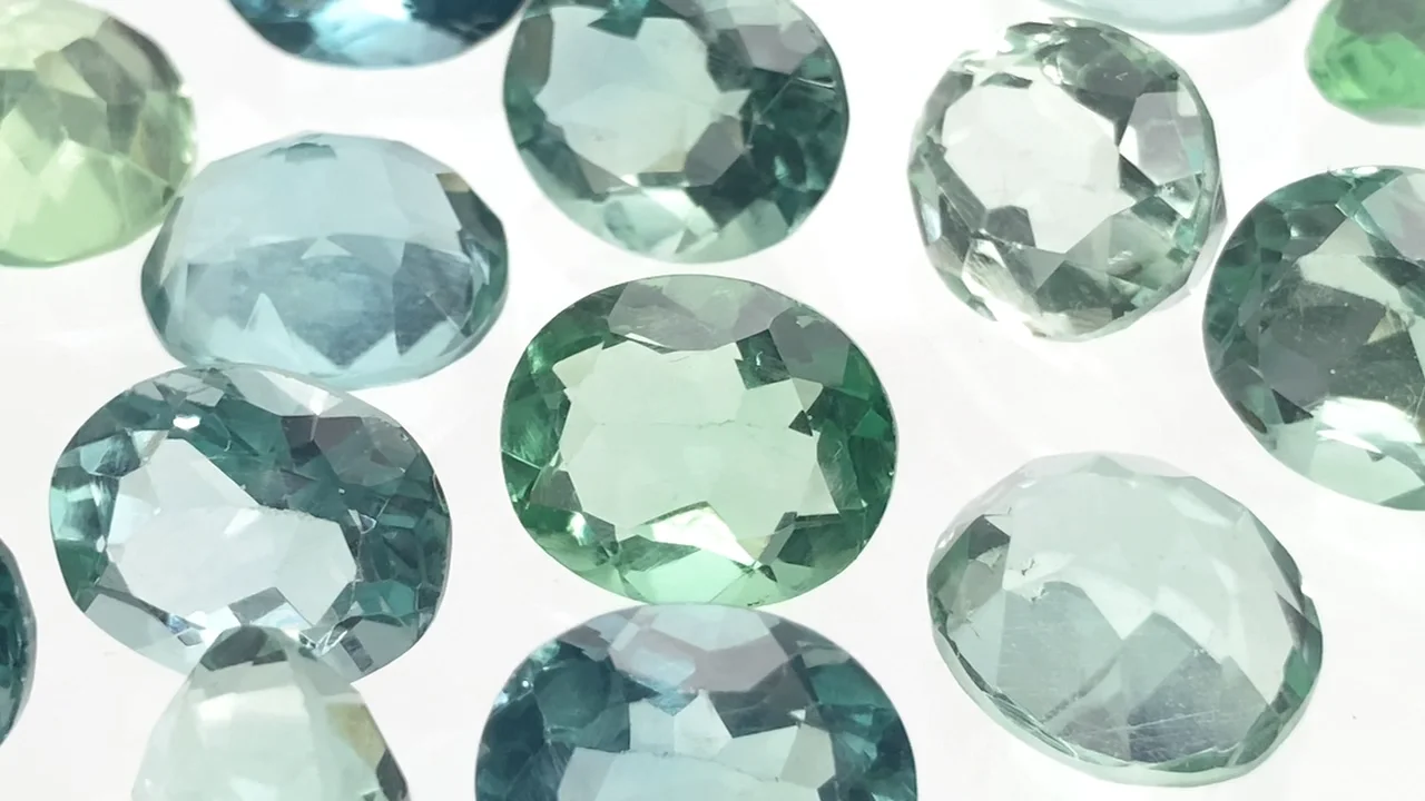 動画】宝石質グリーンフローライトAAA ルース オーバルファセット