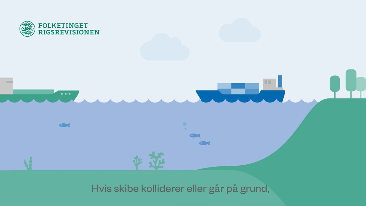Animationsvideo om Forsvarsministeriets beredskab til at bekæmpe olie- og kemikalieforurening af havet