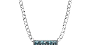 2.20 ct. t.w. Sky Blue Topaz Curb-Link Bar Necklace in Sterling Silver