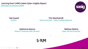 Monday 22 January 2024 - Learning from S-RM’s latest Cyber Insights Report
