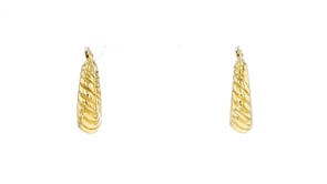 Italian 18kt Yellow Gold Shrimp Hoop Earrings