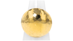 Italian 18kt Gold Over Sterling Hammered Circle Ring