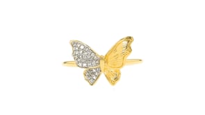 10 ct. t.w. Diamond Butterfly Ring in 18kt Gold Over Sterling