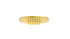 18kt Yellow Gold Ribbed-Center Ring