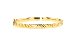 Italian 18kt Yellow Gold Twisted Bangle Bracelet