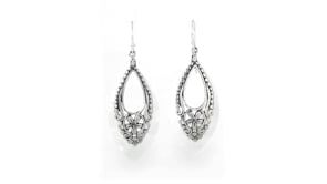 Mother-of-Pearl and Sterling Silver Bali-Style Drop Earrings