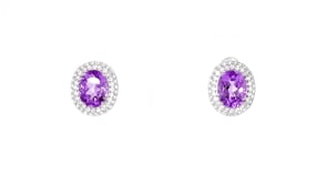 4.40 ct. t.w. Amethyst and 1.00 ct. t.w. White Topaz Earrings in Sterling Silver