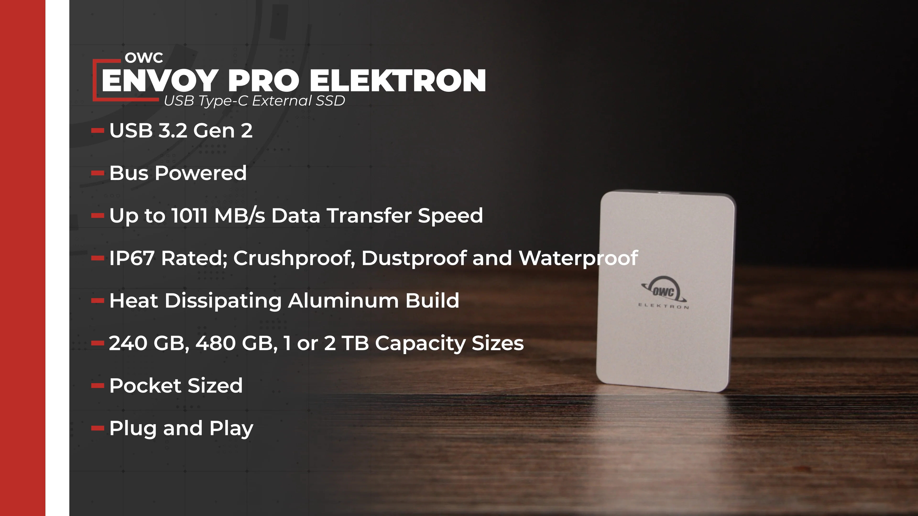 OWC 480GB Envoy Pro Elektron USB-C External SSD B&H