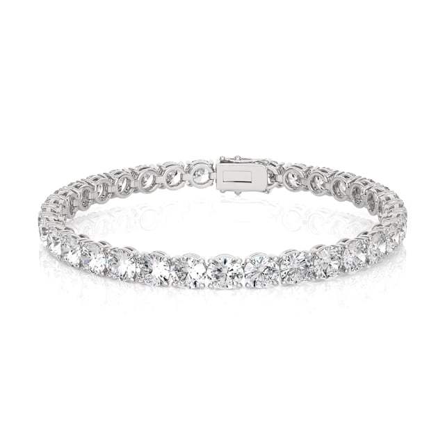 18.50 carat tennis bracelet in white gold with lab grown diamonds