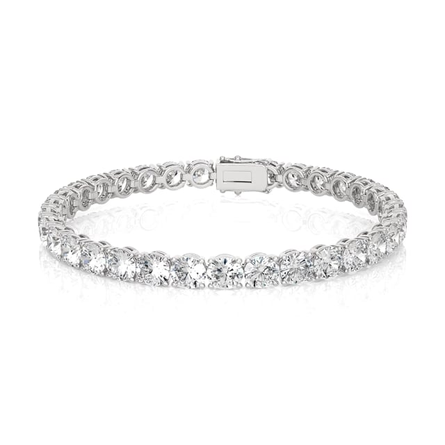14.50 carat tennis bracelet in white gold with lab grown diamonds