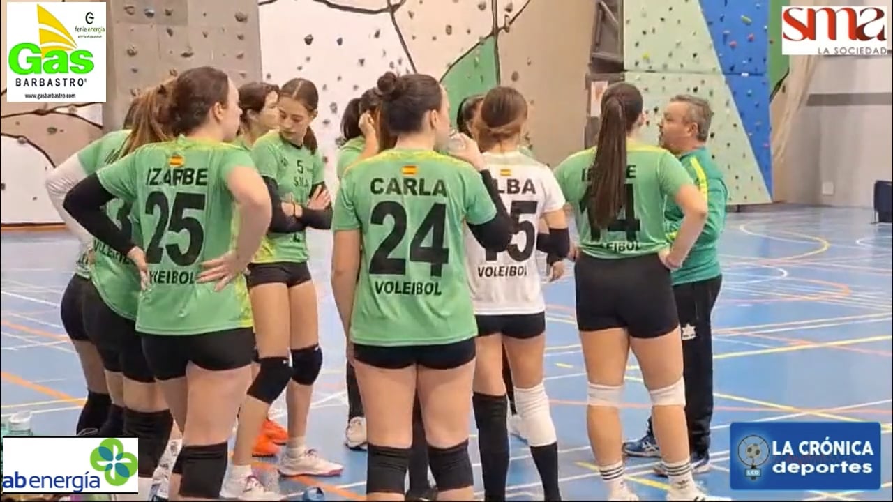 "Voleibol Femenino en Barbastro" (RESUMEN DEL PARTIDO) Victoria de la SMA en casa frente al CV Calatayud por 3-0. Partido entre 1er y 3er clasificado que auguraba un enfrentamiento igualado.