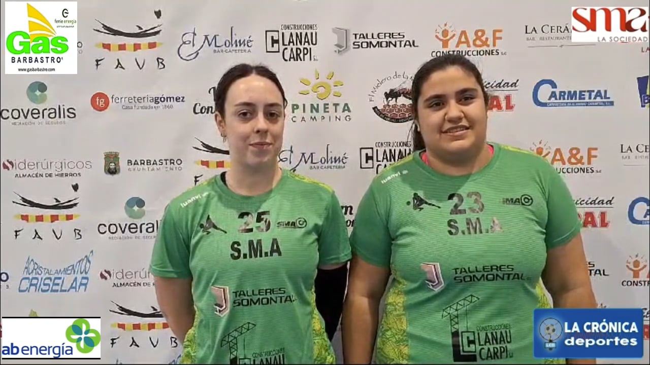 IZARBE, TERESA, FERNANDO Y TOÑO (Jugadoras y Entrenadores Equipo Voleibol Femenino SMA Barbastro) Victoria de la SMA en casa frente al CV Calatayud por 3-0. Partido entre 1er y 3er clasificado que auguraba un enfrentamiento igualado.