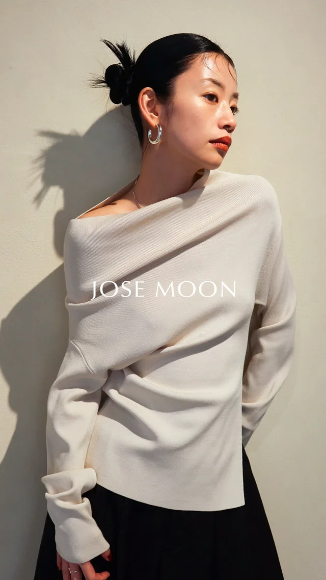 jose moon ASYMMETRY DRAPE KNIT TOPS