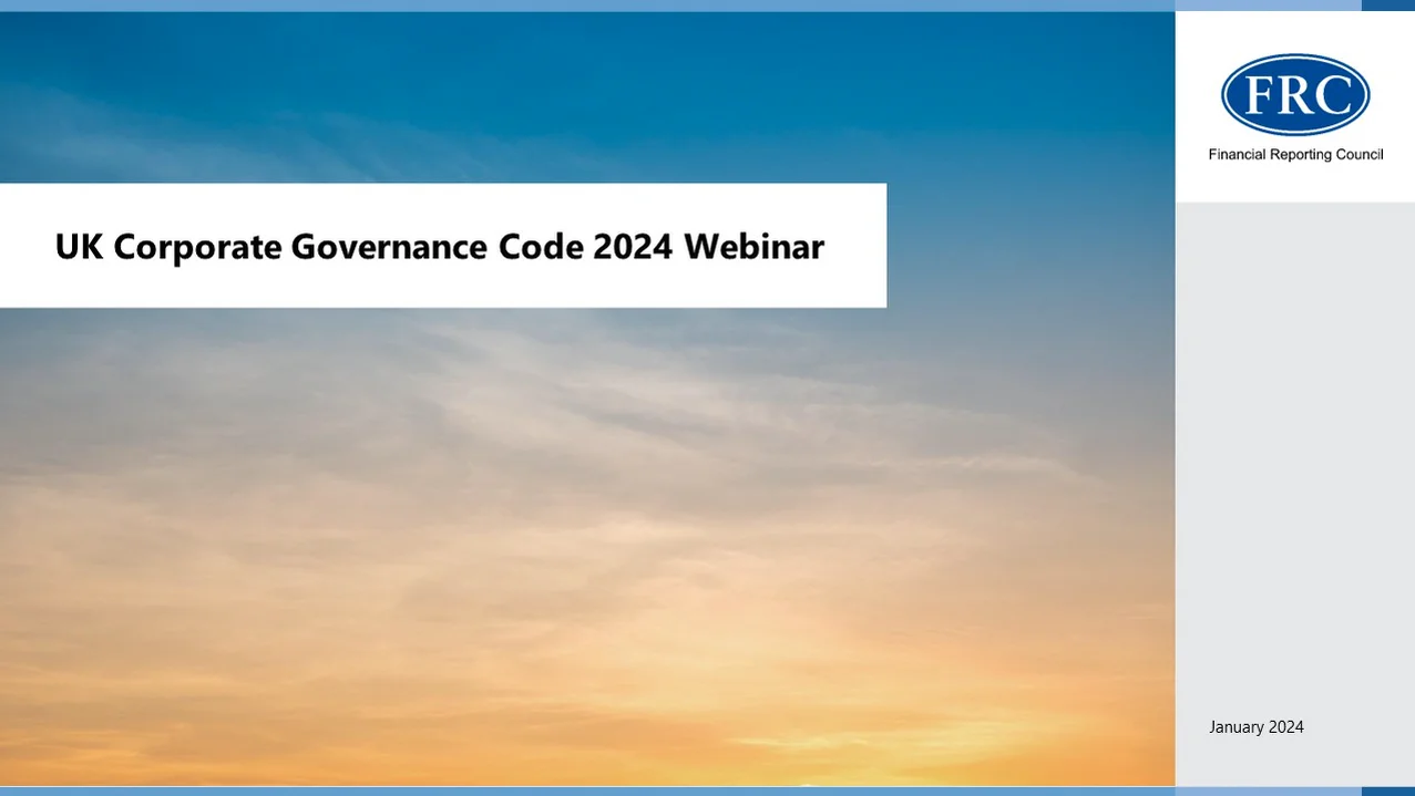 Uk corporate governance code 2024 webinar on vimeo