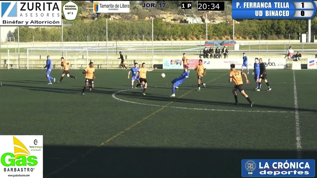 (RESUMEN Y GOLES) Peña Ferranca Tella 4-1 UD Binaced / Jor. 17 / Primera Regional Gr 2