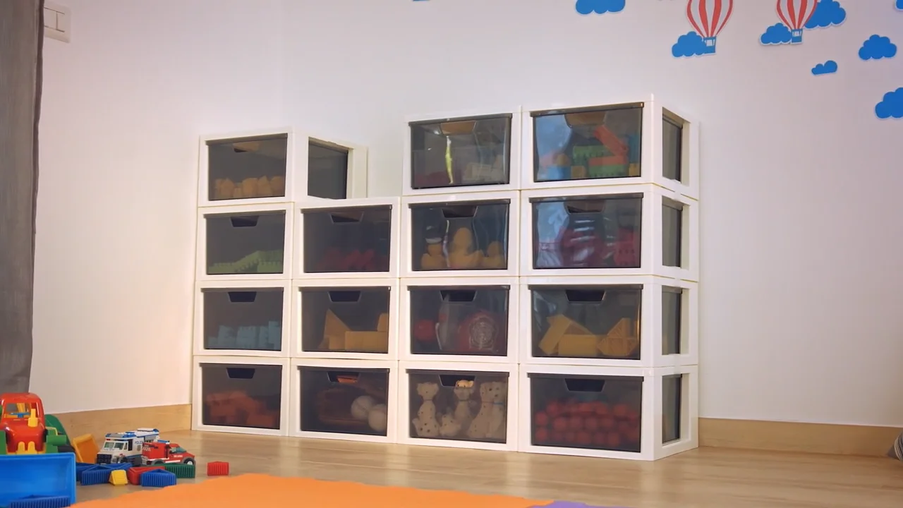 FAVOMOTO Cassettiera Trasparente A 3 Strati In Plastica - Multiuso Per Scrivania, Ufficio, Bambini, Giardino, Con Maniglia E Fondo Antiscivolo