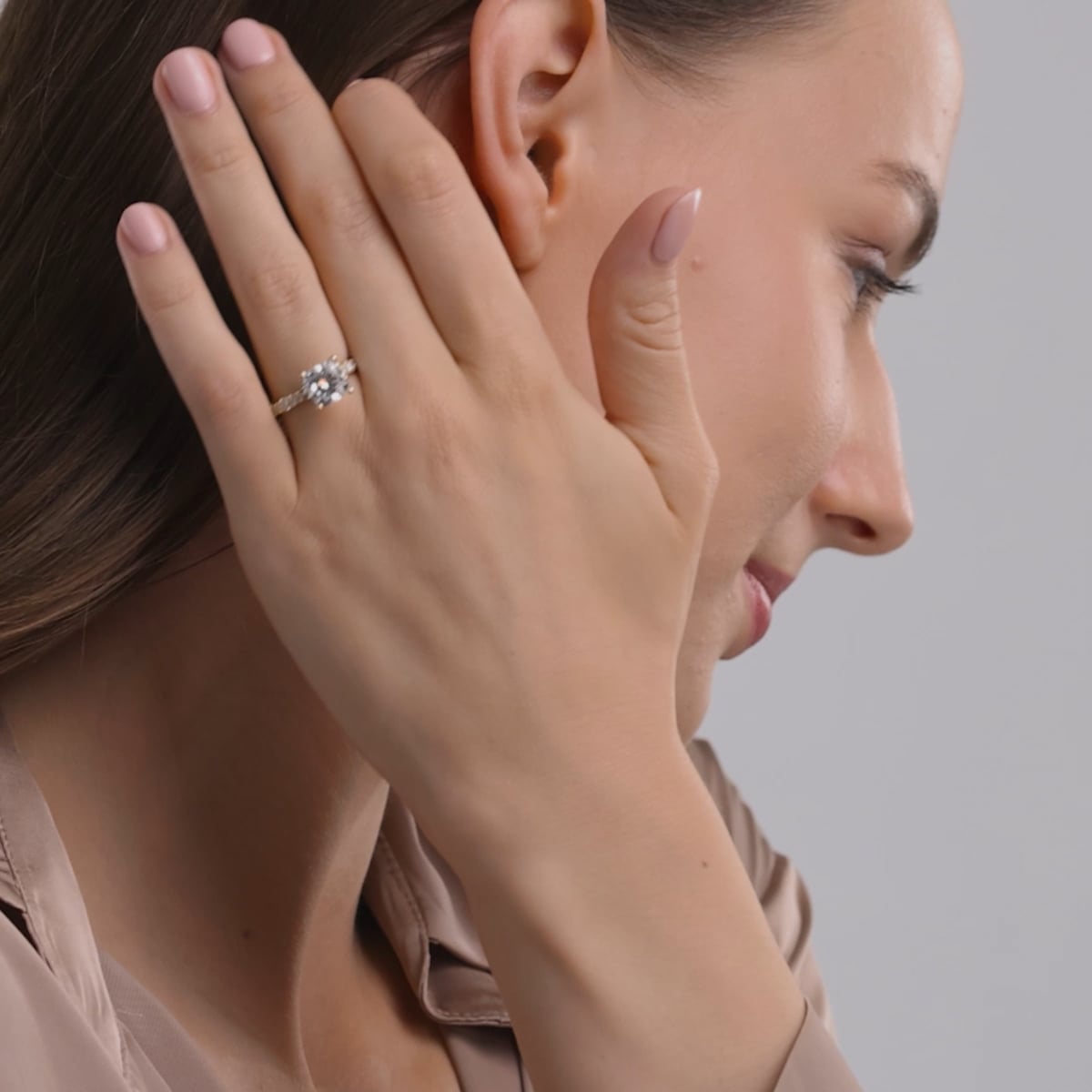 product video 2 for 1 1/3 ctw Cushion Lab Grown Diamond Station Engagement Ring